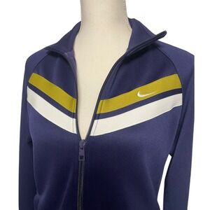 Nike Retro Navy Embroidered Logo Track Jacket Women's Large Smoke free